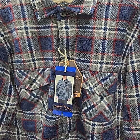 Freedom Foundry Men’s Super Plush Casual Outdoorsy Rugged Sherpa L Flannel NEW - Picture 4 of 13